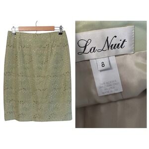 La Nuit Vintage Skirt 6 Pastel Green Mesh Sequin Fairy Chic Party Retro Glam USA